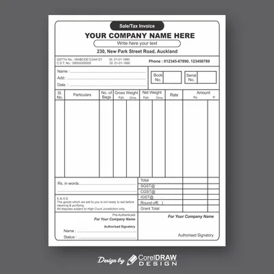 Mobile Shop Bill Design Cdr File - 