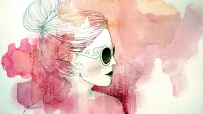 Generative AI illustration image of watercolour style art painting of a  woman, with mental health issues such as anxiety, depression, loneliness or  paranoia Stock Illustration | Adobe Stock