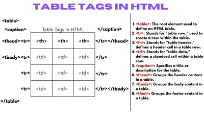 Как сделать таблицу в html, код ячейки, столбца и строки таблицы