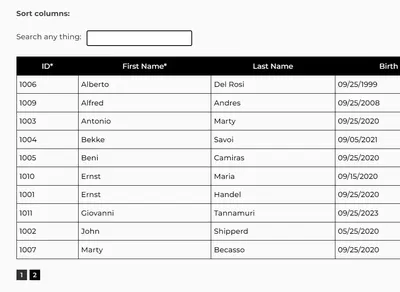 Enhance HTML Tables With Sorting, Filtering, and Paging Functions - Light  Table | CSS Script