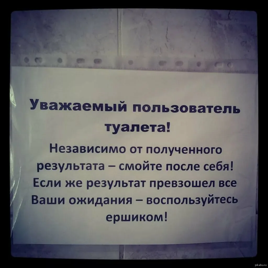 Что написать в туалете чтобы соблюдали чистоту в