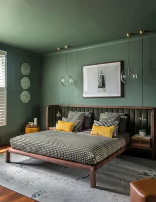 Интерьер спальни в зеленых тонах | Блог 