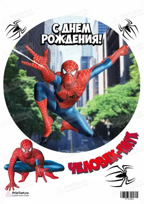 Картинка для торта "Человек-паук (Spider-Men)" - PT101643 печать на  сахарной пищевой бумаге