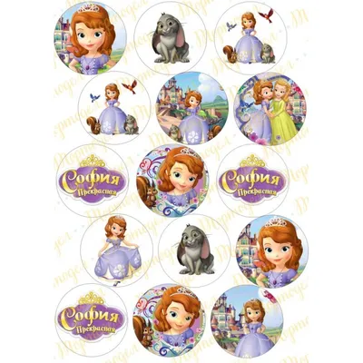 Картинка для торта София Прекрасная (Sofia the first) - PT101672 печать на  сахарной пищевой бумаге