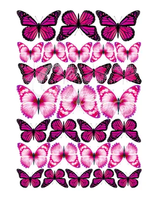 Бабочки фиолетовые вафельная картинка | Магазин Домашний Пекарь