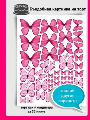 Набор для украшения торта Бабочки 10 шт, цвет розовый по цене 112.2 ₽  купить в Петербурге, Москве и других городах России