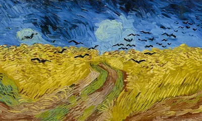 Картина Копия картины Ван Гога "Пшеничное поле с кипарисами", 1889 г.  (копия Анджея Влодарчика) 60x90 VG190111 купить в Москве