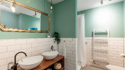 Ванная комната в мятном цвете (40 фото) - дизайны