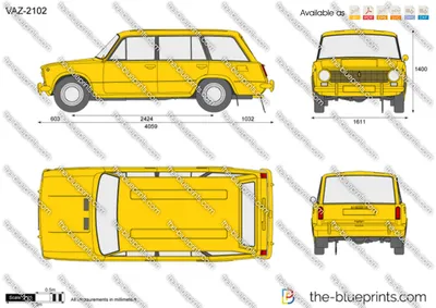 VAZ-2102 vector drawing