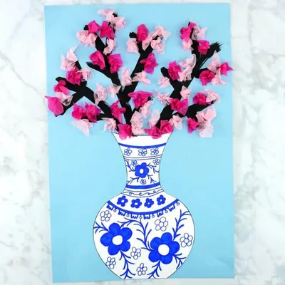 Аппликация из пластилина на цветном картоне " Цветы в вазе". Пошаговая  инструкция с фото для детей. | Лепим с Таней | Дзен