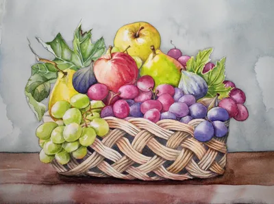 Картина маслом "Белая ваза и фрукты" — В интерьер