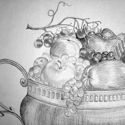 Картины: ваза с фруктами, графика купить в интернет-магазине Ярмарка  Мастеров по цене 1200 ₽ – N6V0WBY | Картины, Ясный - доставка по России