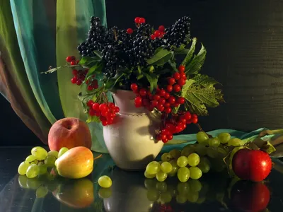 Натюрморт ваза с фруктами - 75 фото