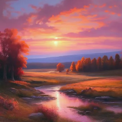 Купить цифровую версию картины: Йенс Юль - После захода солнца. Вечерний  пейзаж | Артхив