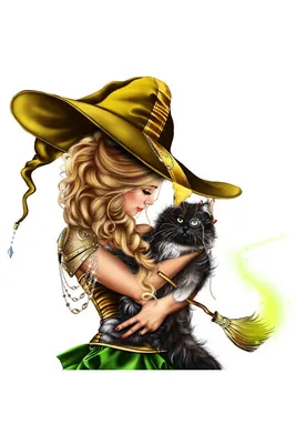 Ведьма с котом 