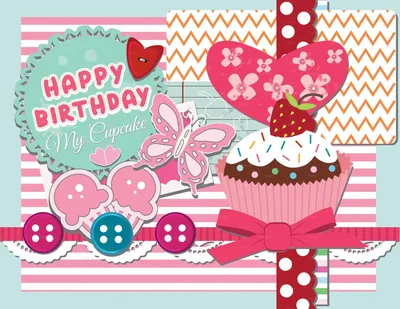 Открытка с днём рождения | Happy birthday cake card vector » Векторные  клипарты, текстурные фоны, бекграунды, AI, EPS, SVG