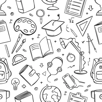 School seamless background education learning Vector Image