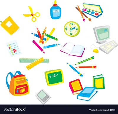 A set of school items in a simple doodle style. Vector line illustration  isolated on background. 5665541 Vector Art at Vecteezy