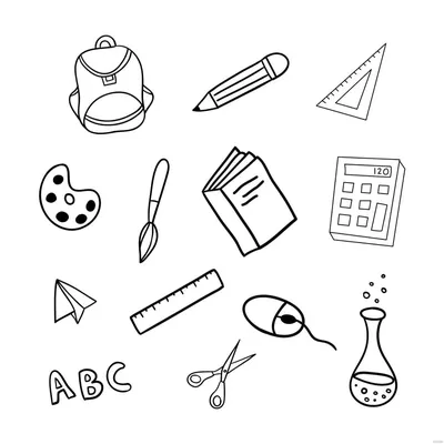 School objects Royalty Free Vector Image - VectorStock