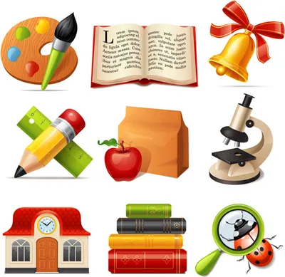 School objects Royalty Free Vector Image - VectorStock