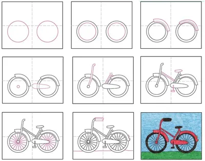 Велосипед рисунок карандашом для детей - 34 фото