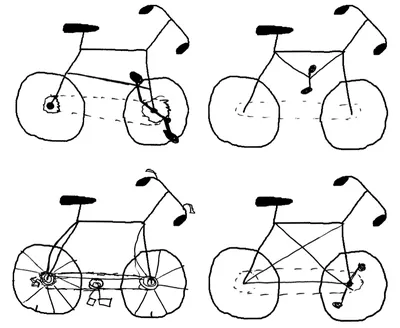 Велосипед в картинках и детских рисунках в детский сад и школу.