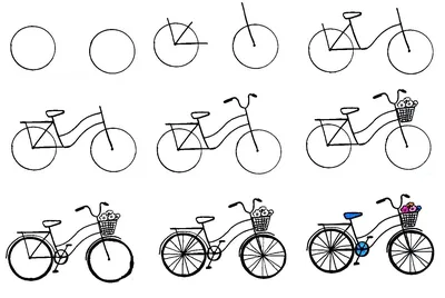Велосипед рисунок для детей - 136 фото