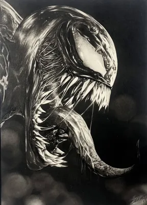 Рисунок цветными карандашами. "We are Venom" | Пикабу