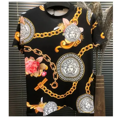 Купить Мужская черная футболка Versace, версаче версачи, цена 750 грн —   (ID#1432716537)