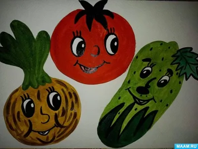 Раскраска Весёлые овощи - распечатать бесплатно
