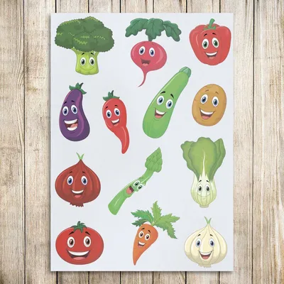 Купить Фетр с рисунком "Веселые овощи" дешево в интернет-магазине в Москве