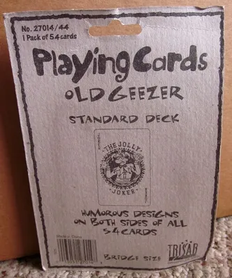 OLD GEEZER playing cards Trisar pop-art humor NWT bridge size Jolly Joker  gag | eBay