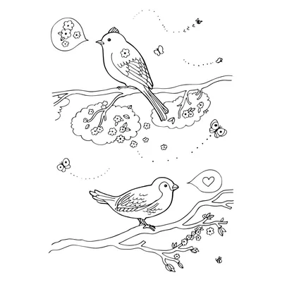 Купить картину по номерам 40х50 GX5848 «Весенние птицы» на 