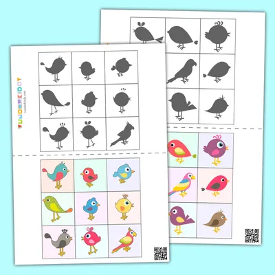Распечатать игру для раннего развития детей «Весенние птички»