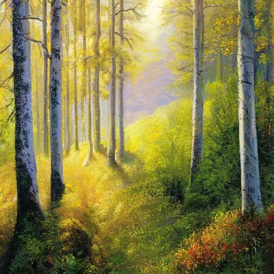 Картина «Весенний лес». Размер: 50x70 (см). Художник Масленик Тамара -  Купить онлайн с доставкой в онлайн-галерее 