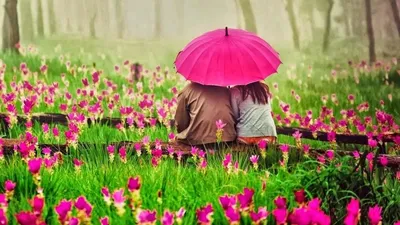 Ретро картинка весна любовь и дождь» — создано в Шедевруме