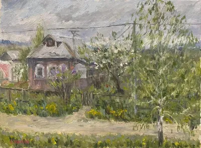 Картина Весна в деревне , художник Владимир Кириллов