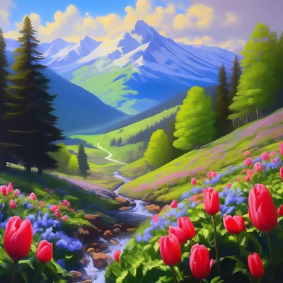 Картина акварелью " Ранняя весна в горах." весенний пейзаж купить в  интернет-магазине Ярмарка Мастеров по цене 4400 ₽ – SUAKMRU | Картины,  Москва - доставка по России