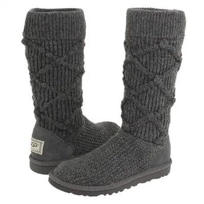 UGG Australia Classic Cardy Black Угги вязаные черные с тремя пуговицами |угги  вязаные| купить вязаные летние угги | UGG