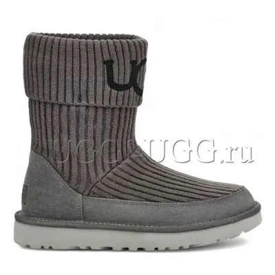 Купить вязаные угги серые из хлопка UGG Argyle Knit Black за 6990 руб