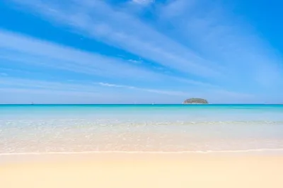 Райский вид на море с берега | Премиум Фото