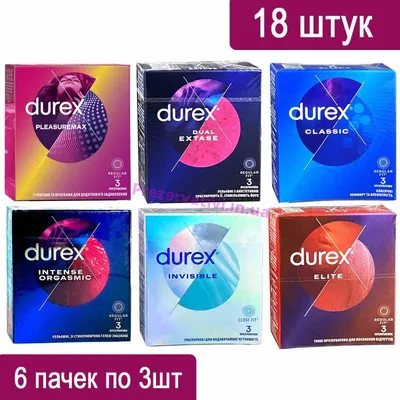 Купить Пробный комплект ТМ Durex №18 (6 видов презервативов по 3 шт).Дешево