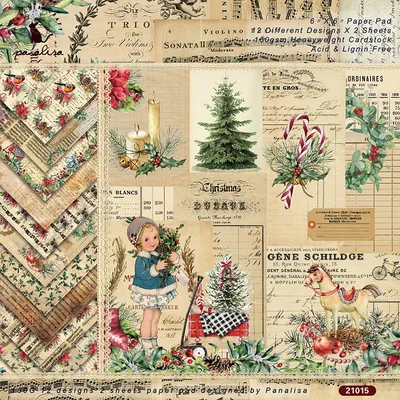 KSCRAFT 12 листов, винтажные рождественские подушечки для скрапбукинга,  бумага для оригами, изготовление художественная бумага для фона бумажных  открыток, поделки для скрапбукинга | AliExpress