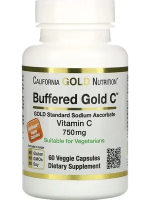 Буферизованный витамин C в капсулах, 750 мг, 60 капсул California Gold  Nutrition 30175840 купить в интернет-магазине Wildberries