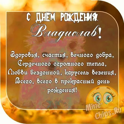 Пожелание ко дню рождения, прикольная картинка для Владислава - С любовью,  