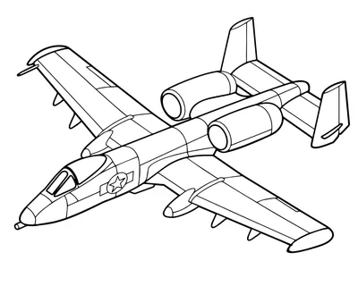 Раскраска Самолет с военной окраской распечатать или скачать
