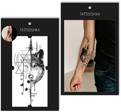 Tattooshka - Временное тату "Геометрический волк": купить по лучшей цене в  Украине | 