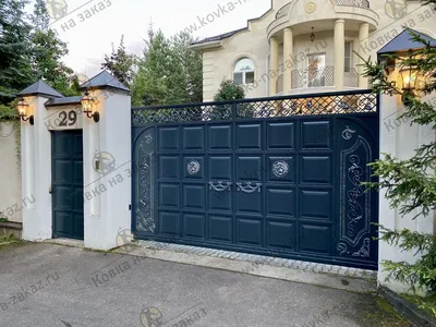 Кованые распашные ворота для частного дома – купить в Гатчине по выгодной  цене от производителя