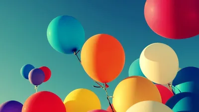 Картинка воздушные, цветные, шары, фон, небо, шарики, настроения 1920x1080  скачать обои на рабочий стол бесплатно, фото 110889