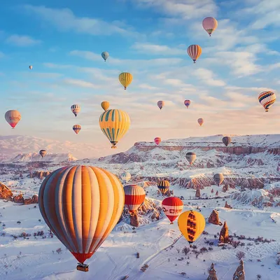 Фото Воздушные шары в небе над Cappadocia Turkish / Каппадокией, Турция,  фотограф Kristina Makeeva